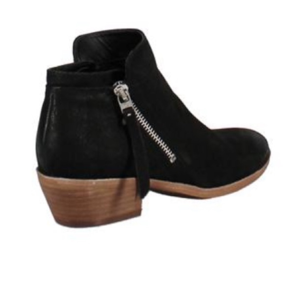 SAM EDELMAN PACKER Black Nubuck Burnished Leather Ankle Boots Booties Bl… - Picture 6 of 16